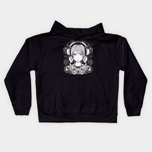 Cute Kawaii Girl Kids Hoodie by SzlagRPG